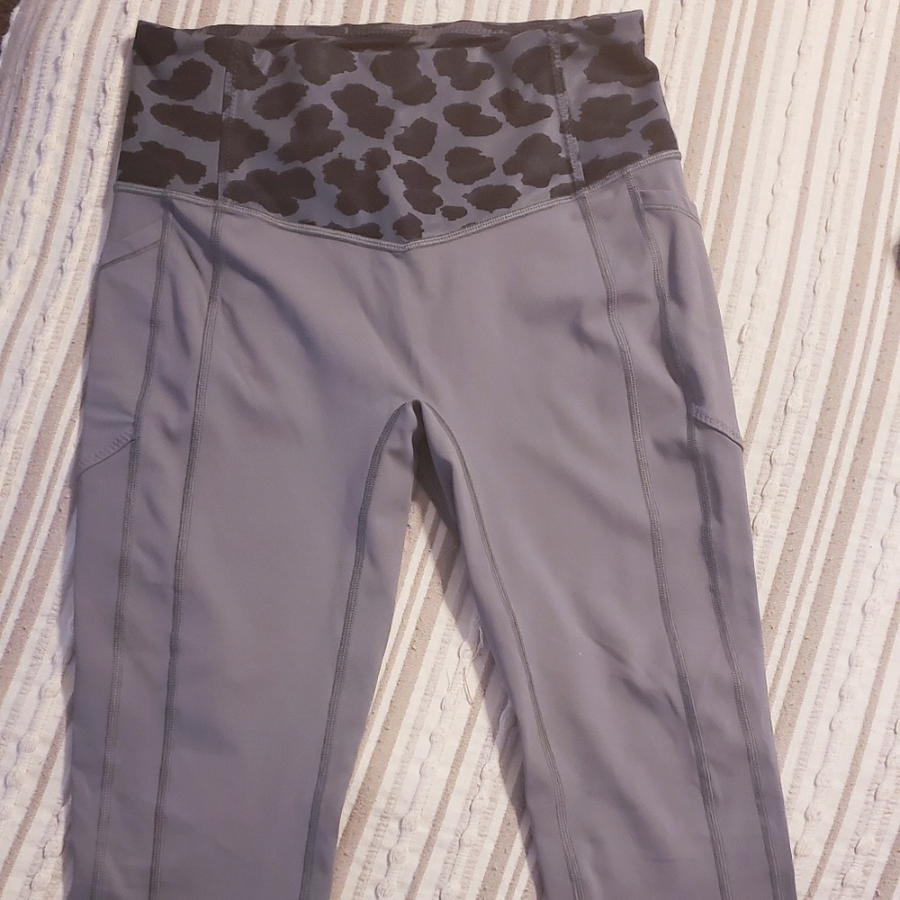 Gray leopard Lululemon athletic pants